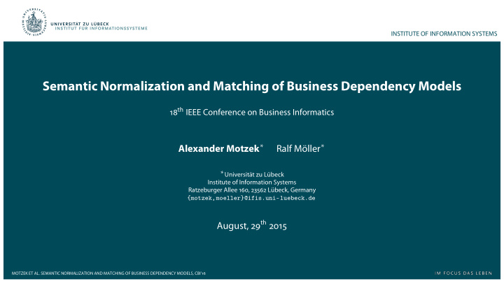 semantic normalization and matching of business