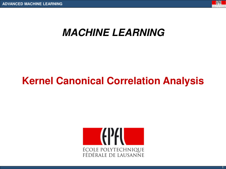 machine learning kernel canonical correlation analysis