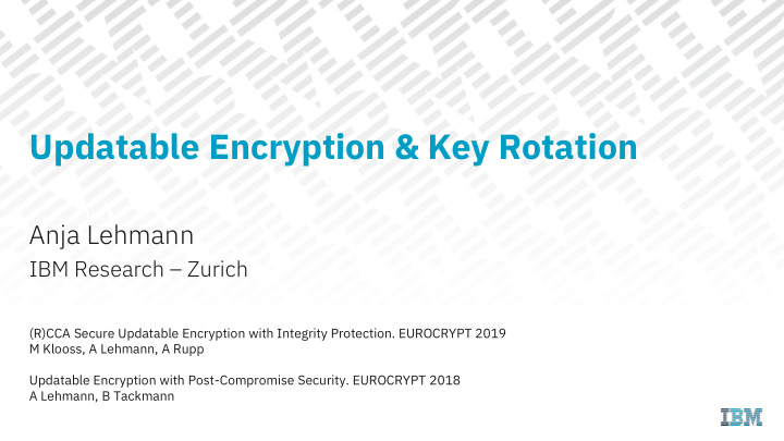 updatable encryption key rotation
