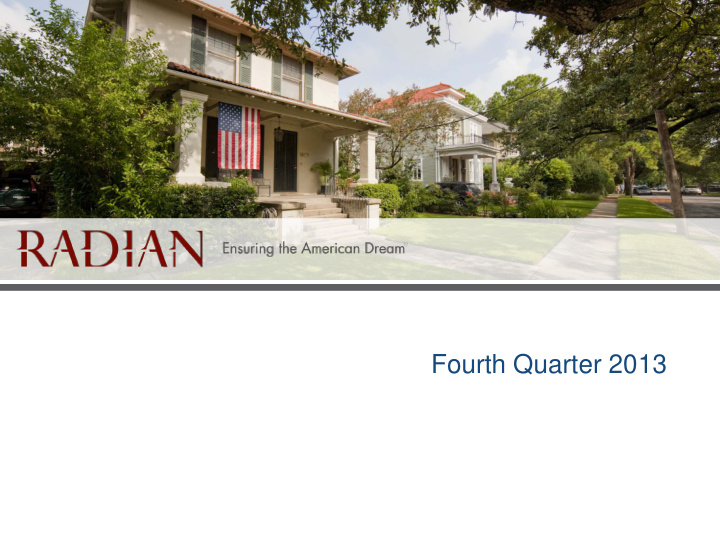 fourth quarter 2013 safe harbor statements