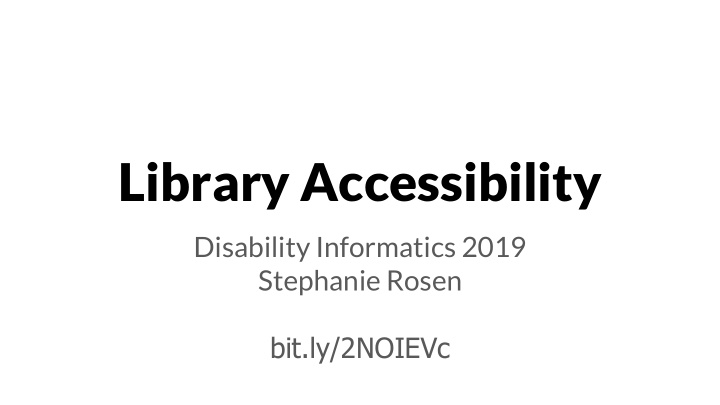 library accessibility