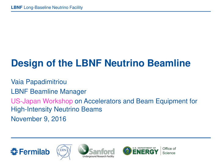 design of the lbnf neutrino beamline