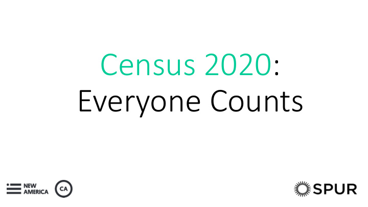 census 2020 everyone counts discussion