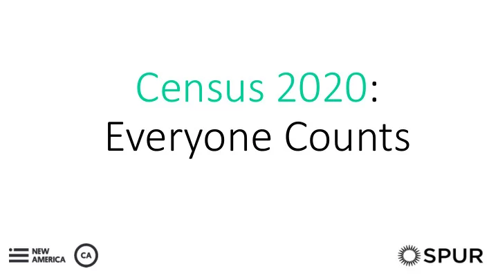 census 2020 everyone counts discussion