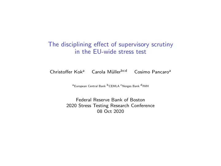 the disciplining effect of supervisory scrutiny in the eu