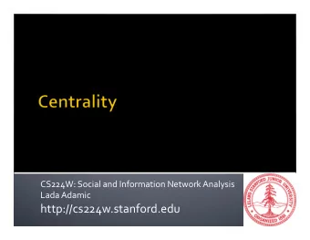 http://cs224w.stanford.edu    Stanford  Social  Web  (ca.  1999)    network