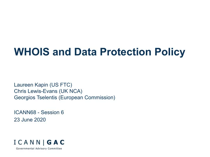 whois and data protection policy