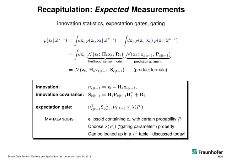 recapitulation expected measurements