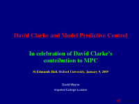 david clarke and model predictive control in celebration