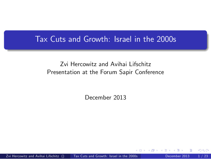 tax cuts and growth israel in the 2000s
