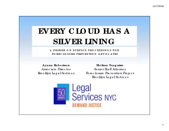 EVERY C L  O UD HA S A  SIL  VER L  INING  A  PRIM ER O N  S U RPLU S  PRO C EED IN G S  FO R  FO