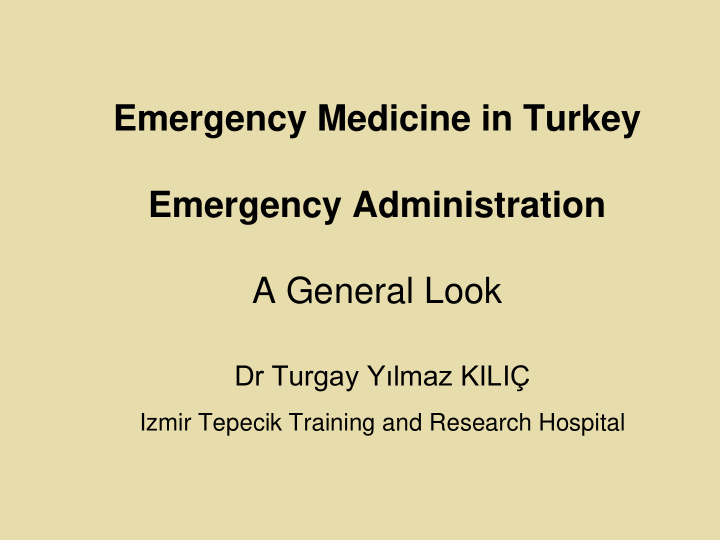 emergency medicine in turkey