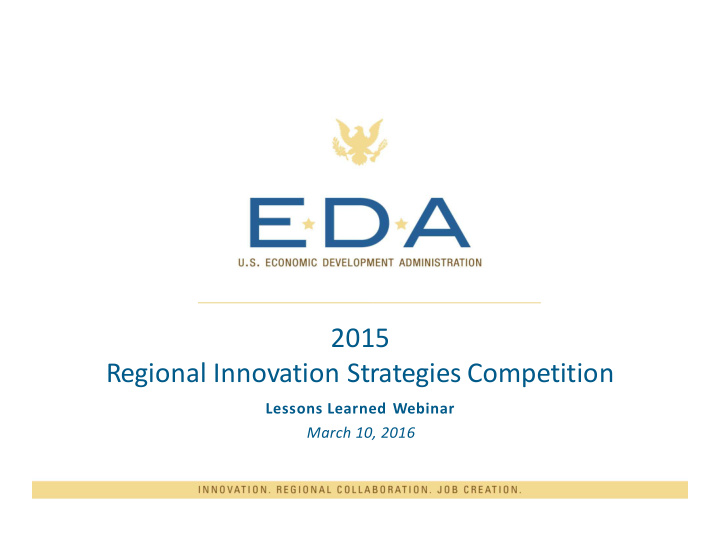 2015 regional innovation strategies competition