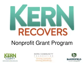 Nonprofit Grant Program  Chris Huot  Jim Zervis  Assistant City Manager  Chief Operating Officer