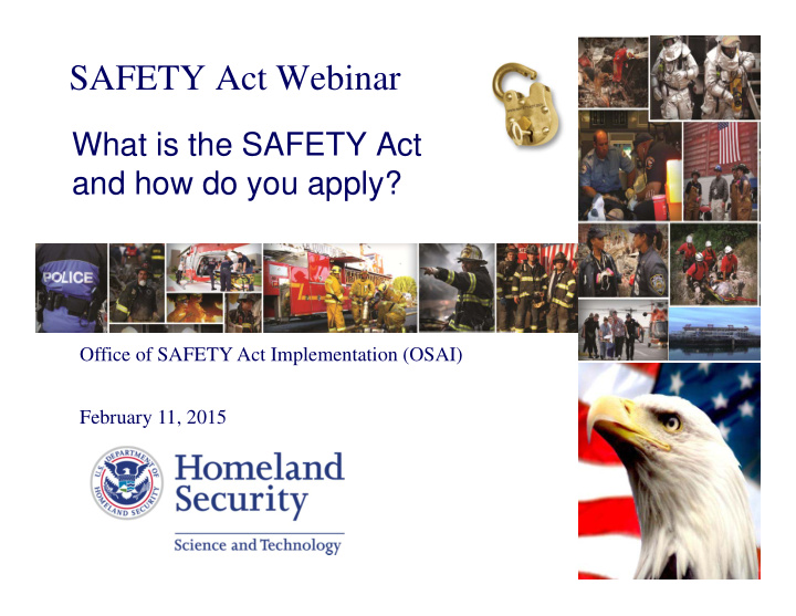 safety act webinar
