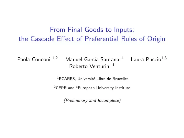 from final goods to inputs the cascade effect of