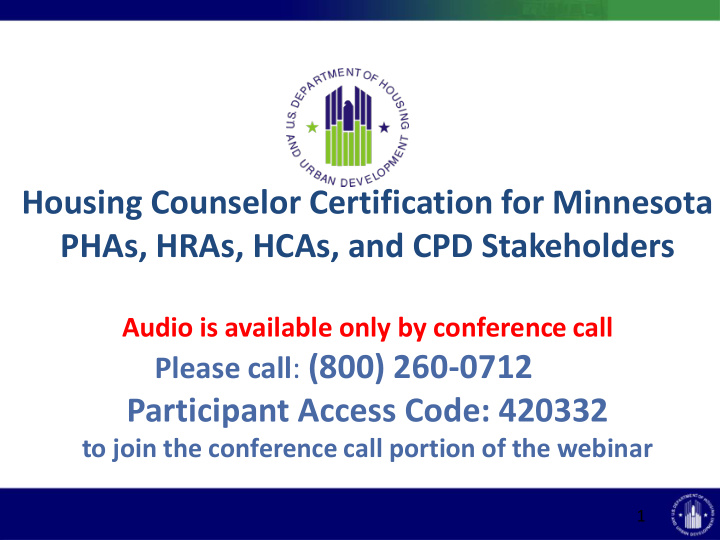 housing counselor certification for minnesota phas hras