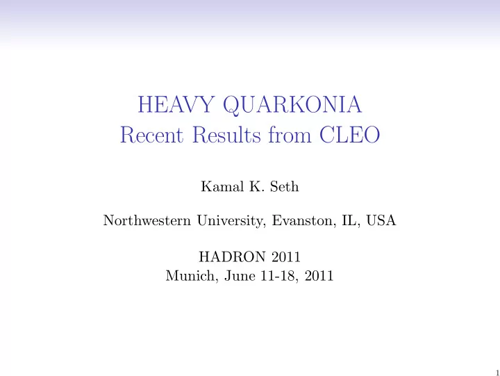 heavy quarkonia recent results from cleo