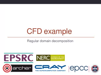 CFD example  Regular domain decomposition  Fluid Dynamics  The study of the mechanics of fluid
