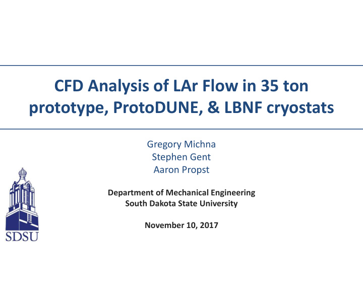 cfd analysis of lar flow in 35 ton prototype protodune