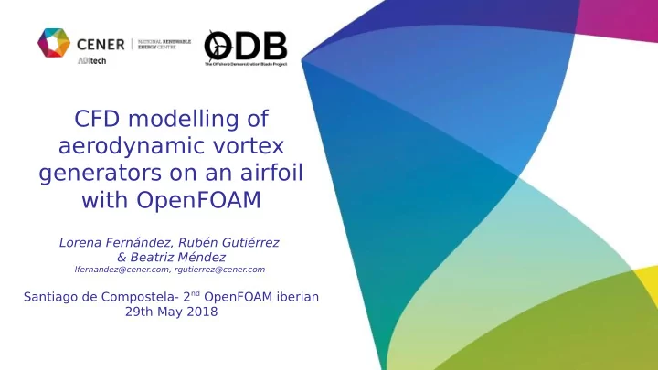 cfd modelling of aerodynamic vortex generators on an