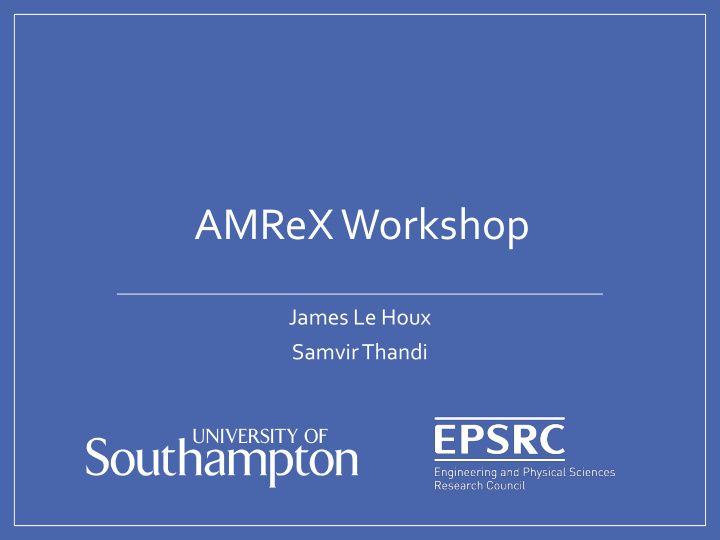 amrex workshop