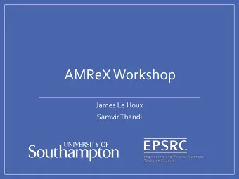 AMReX Workshop  James Le Houx  SamvirThandi  What is AMReX?  AMReX: Adaptive Mesh Refinement