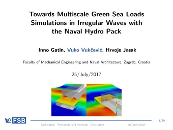Towards Multiscale Green Sea Loads  Simulations in Irregular Waves with  the Naval Hydro Pack  Inno