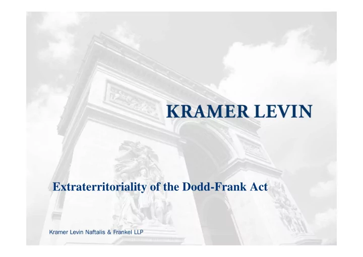 extraterritoriality of the dodd frank act table of