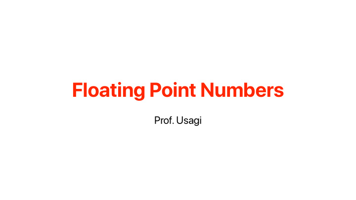 floating point numbers