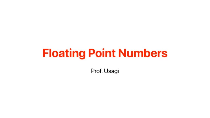 floating point numbers