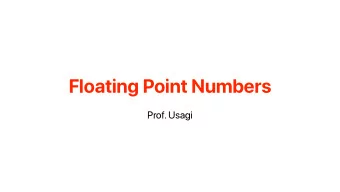 Floating Point Numbers  Prof. Usagi  2  Recap: CLA (cont.)  All G and P are
