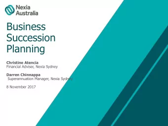 Business  Succession  Planning  Christine Atencia  Financial Adviser, Nexia Sydney  Darren