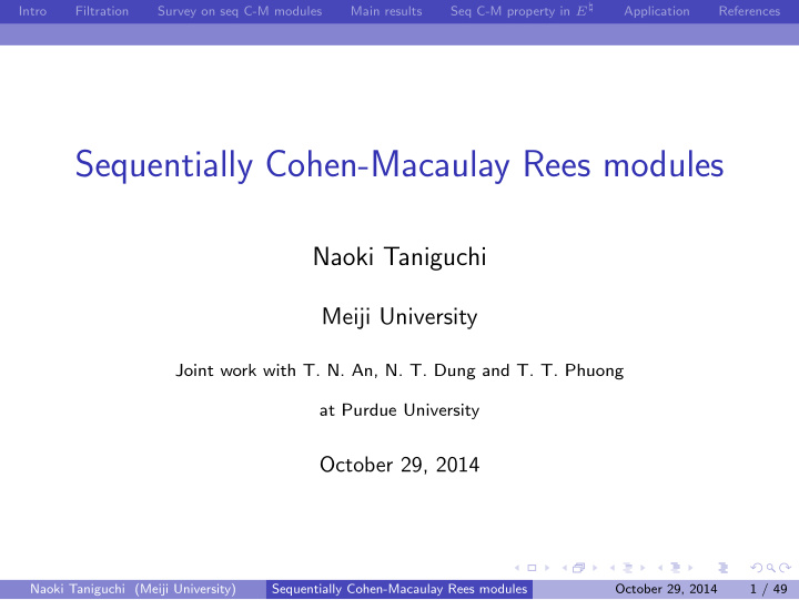 sequentially cohen macaulay rees modules