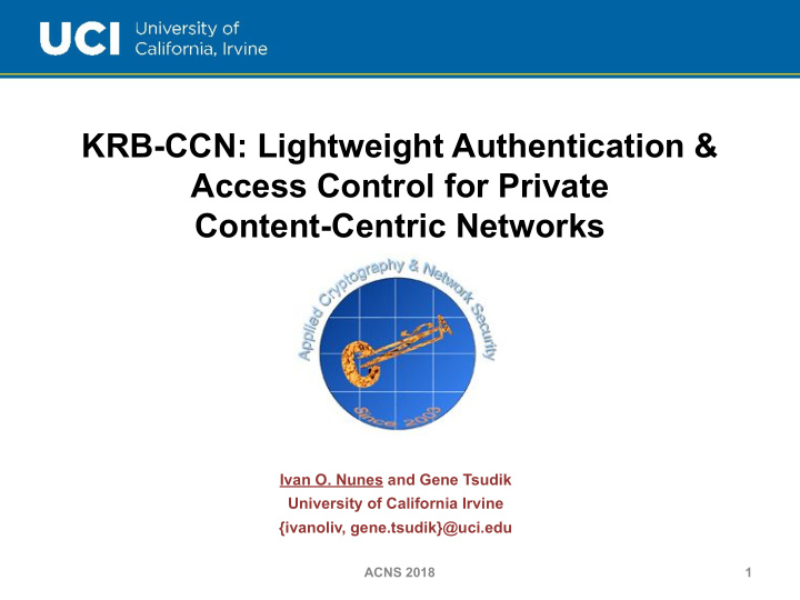 krb ccn lightweight authentication access control for