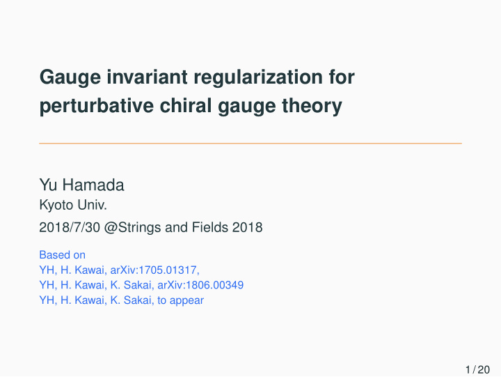 gauge invariant regularization for perturbative chiral