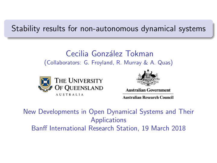 stability results for non autonomous dynamical systems