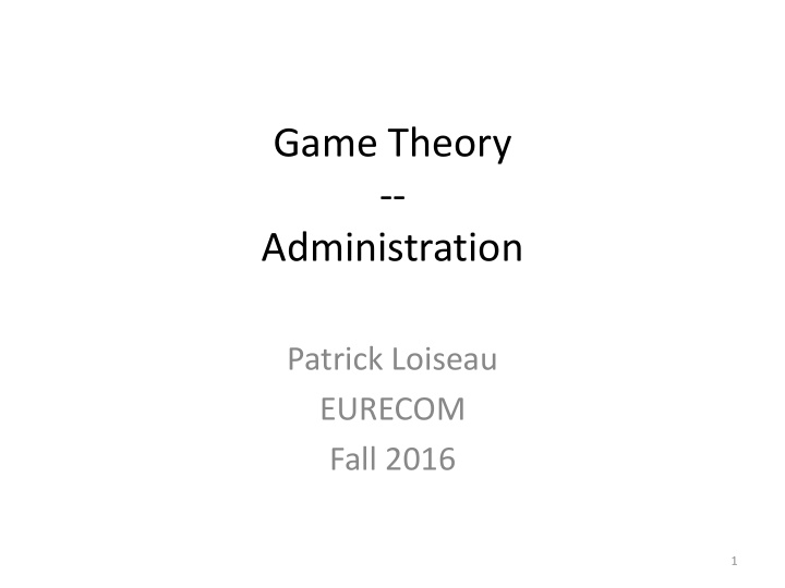 game theory administration