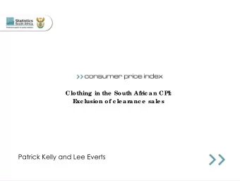 Patrick Kelly and Lee Everts  Aim of this pape r  To demonstrate a simple method for dealing with