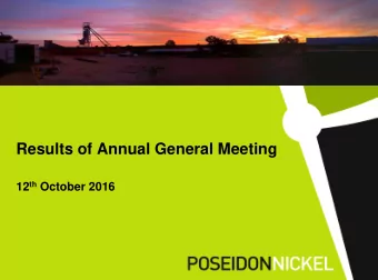Results of Annual General Meeting 12 th October 2016  Resolution 1  Adoption of Remuneration Report