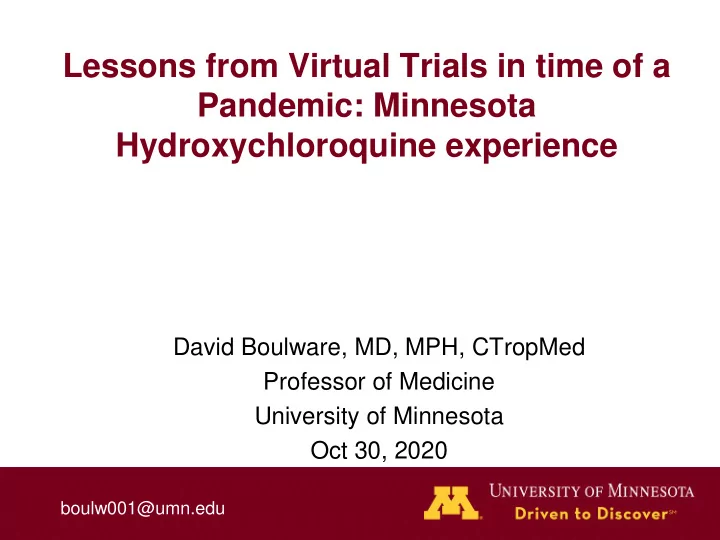 lessons from virtual trials in time of a pandemic