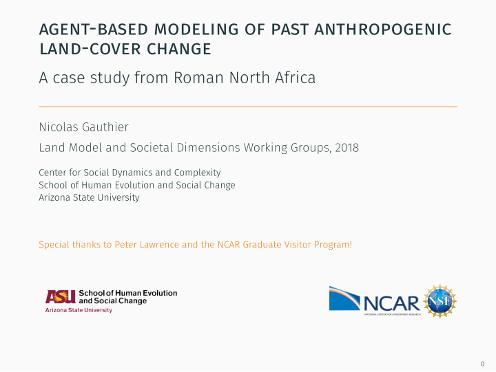 agent based modeling of past anthropogenic land cover