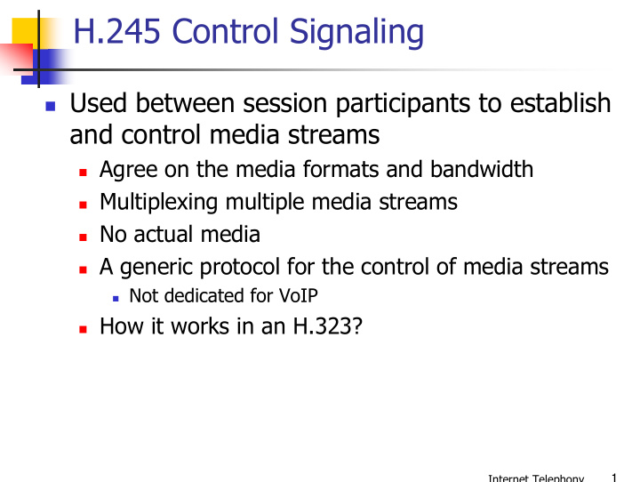 h 245 control signaling