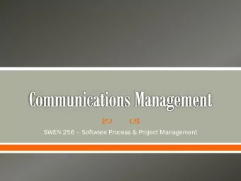 SWEN 256  Software Process &amp; Project Management  Internal  External  Formal