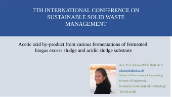 7TH INTERNATIONAL CONFERENCE ON  SUSTAINABLE SOLID WASTE  MANAGEMENT  Acetic acid by-product from