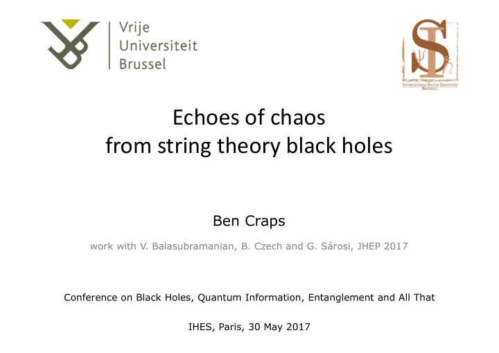 echoes of chaos from string theory black holes