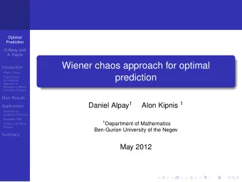 Wiener chaos approach for optimal  Introduction  Wiener Chaos  prediction  Trigonometric