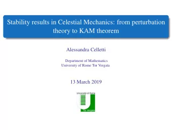 Stability results in Celestial Mechanics: from perturbation  theory to KAM theorem  Alessandra