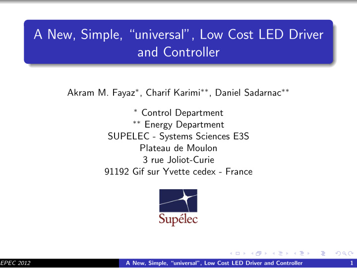 a new simple universal low cost led driver and controller