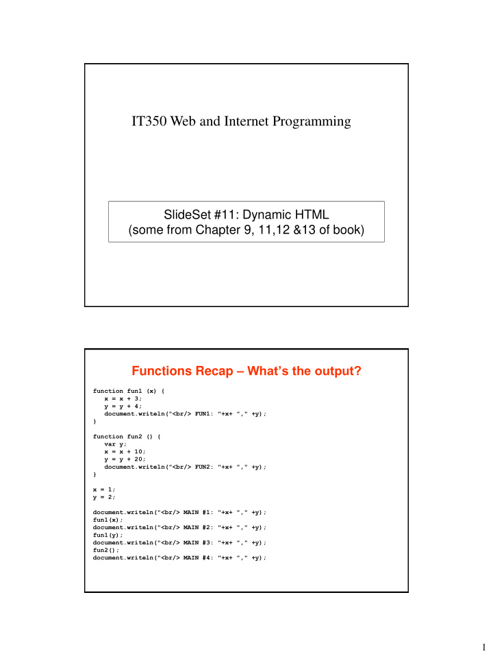 slideset 11 dynamic html some from chapter 9 11 12 13 of